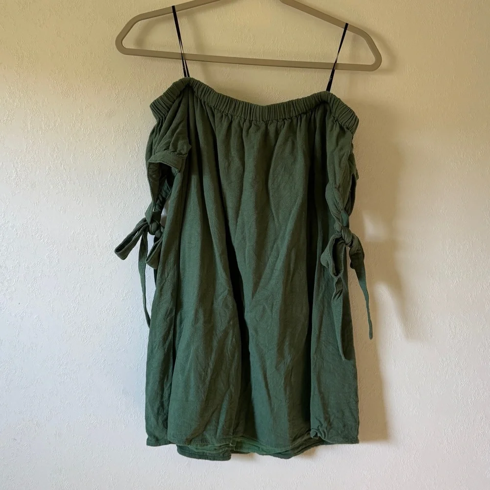 Lulu's Green Off-Shoulder Mini Dress - Picture 1 of 2